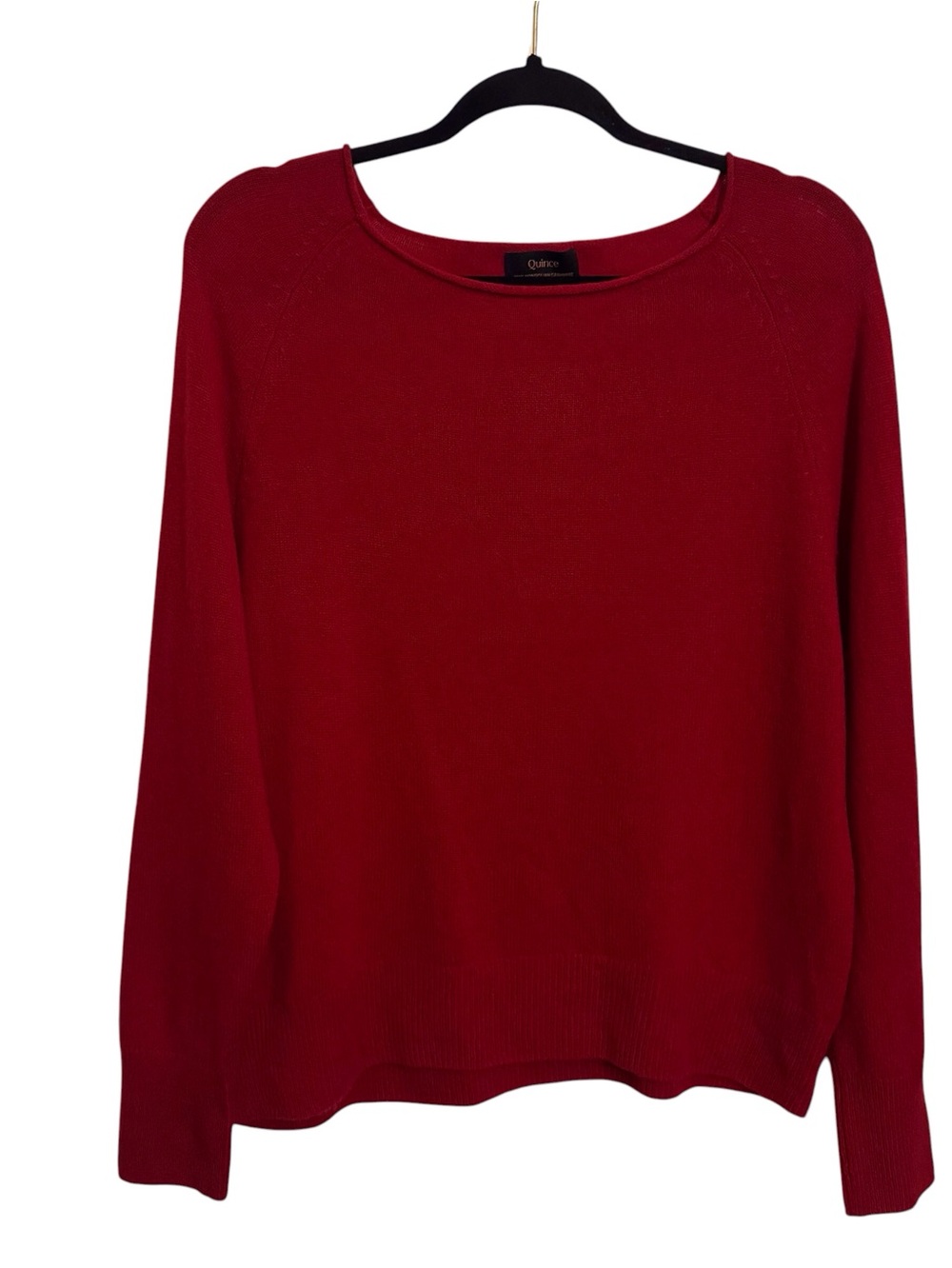 Quince Size Medium Red Mongolian Cashmere Sweater Pullover Long Sleeve Casual